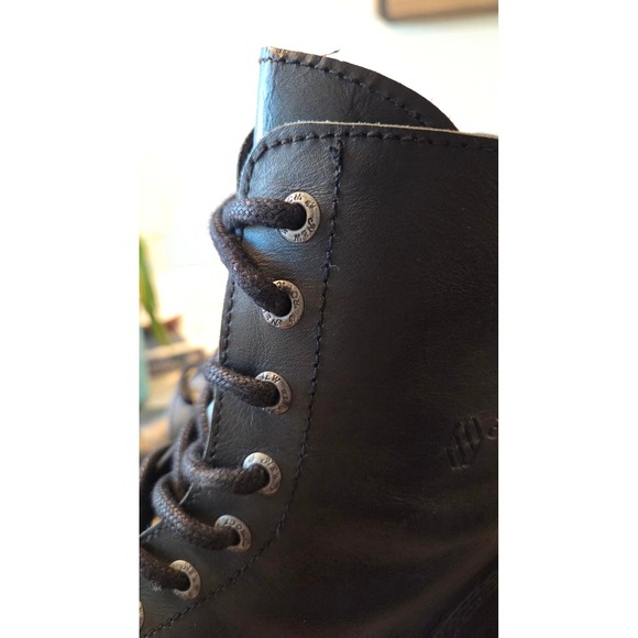 NEW ROCK Mens Black Leather Platform Combat Boots Size 45 Made in Spain - Picture 7 of 10